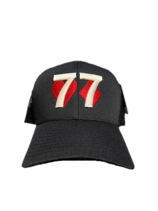 LUCK 77 TRUCKER HAT-BLACK