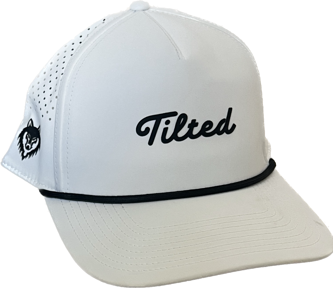 TILTED GOLF HAT-WHITE
