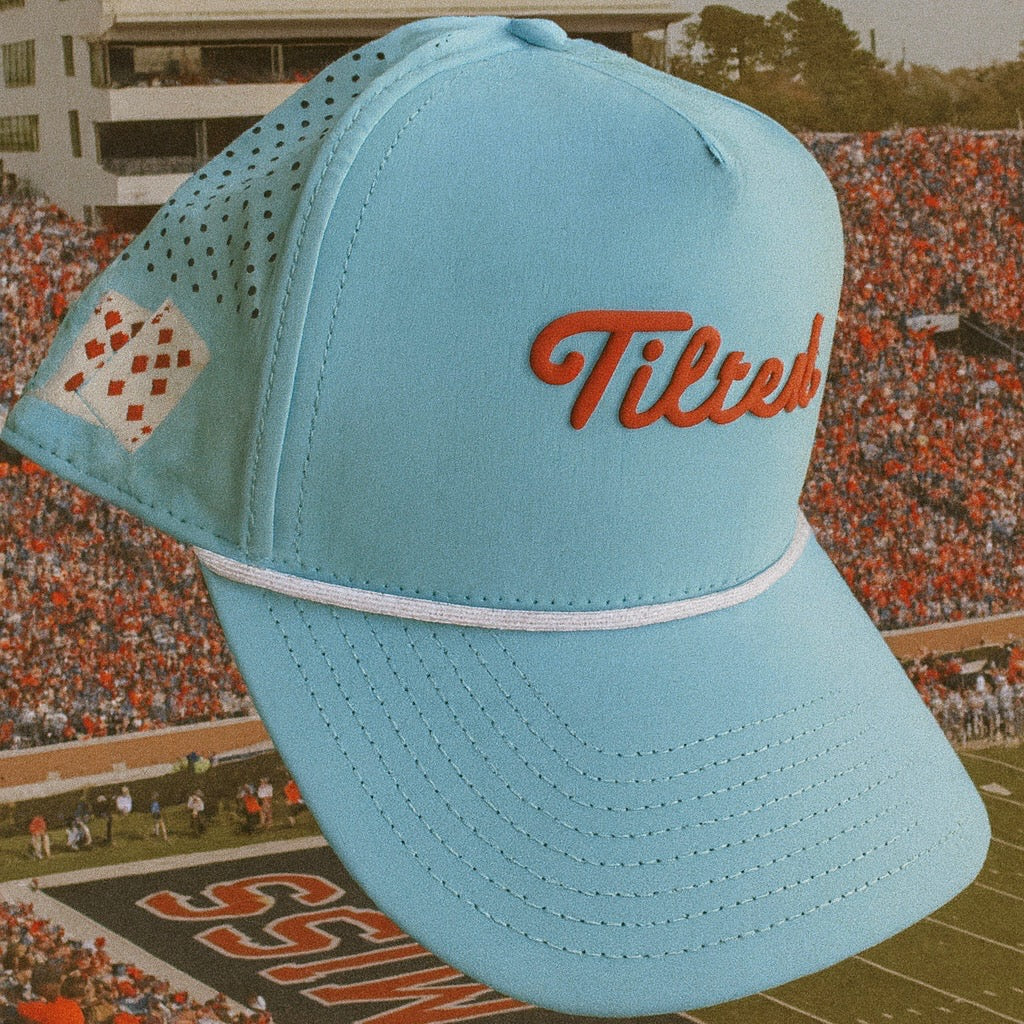 TILTED COLLEGE GOLF HATS