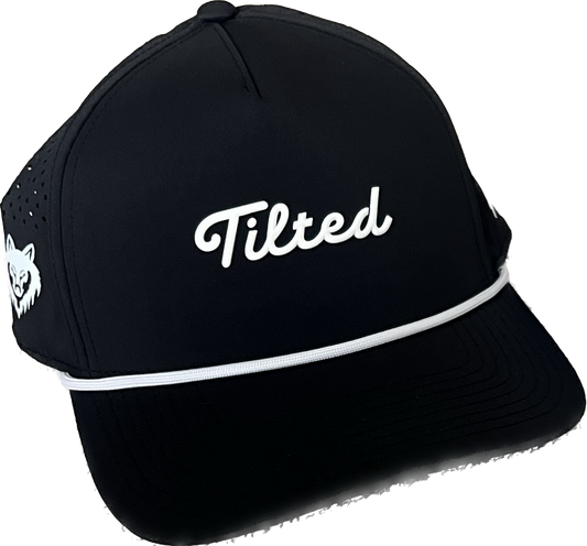TILTED GOLF HAT-BLACK